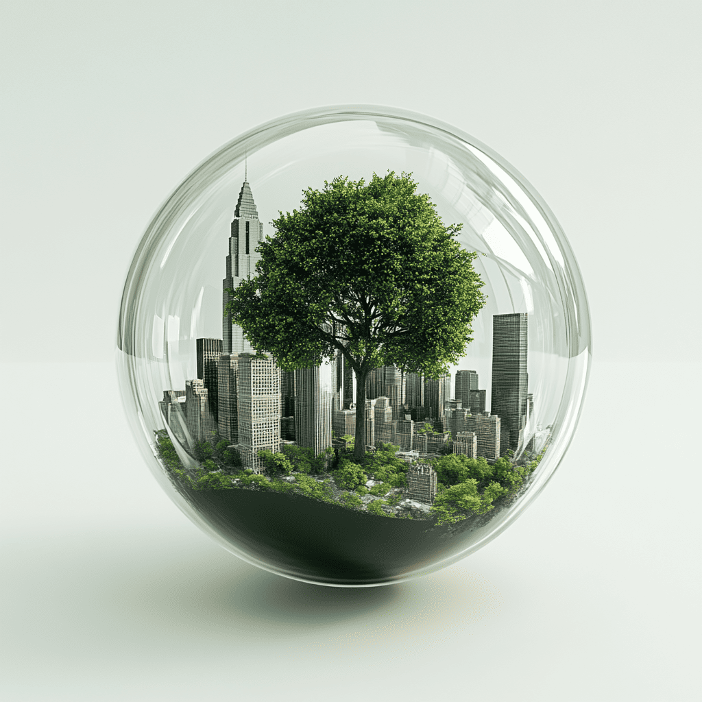 trees in a glass ball